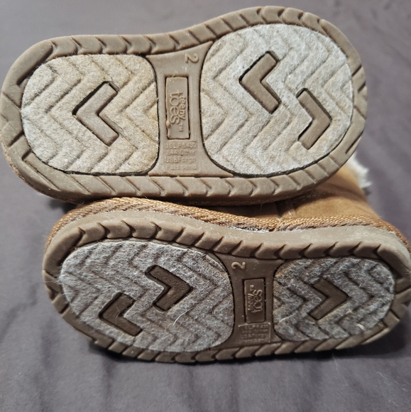 Ugg Style Booties Fur Lined Zip Up Tan Soft Hard Soled Size 2 Boots Teeny Toes - Picture 3 of 3
